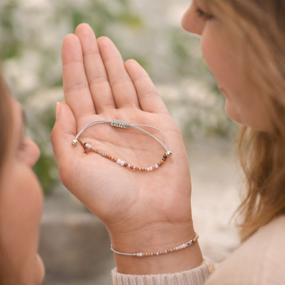 Pulsera rodocrosita bolas 2mm ajustable