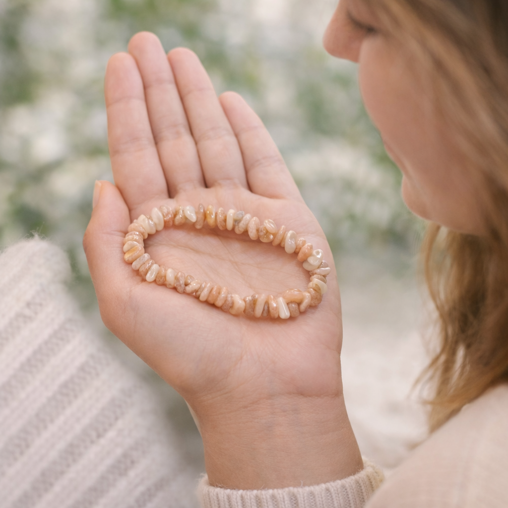 Pulsera piedra sol chip elástica