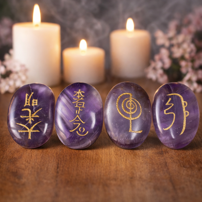 JUEGO SIMBOLOS REIKI AMATISTA 3,5 CM