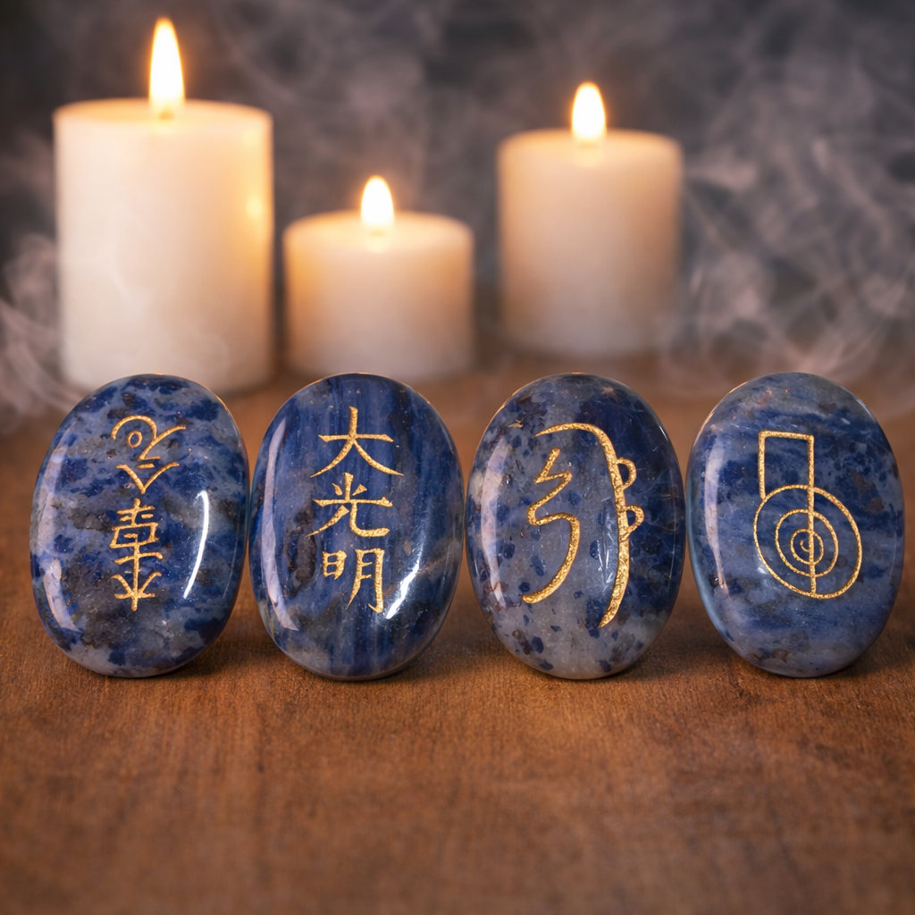 JUEGO SIMBOLOS REIKI SODALITA 3,5 CM