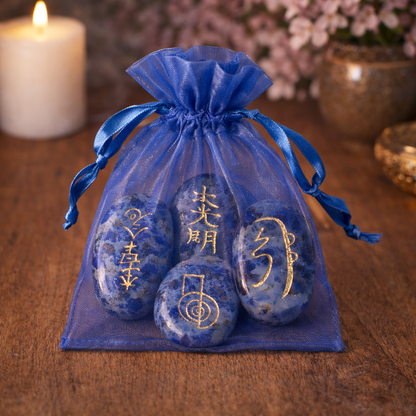 JUEGO SIMBOLOS REIKI SODALITA 3,5 CM