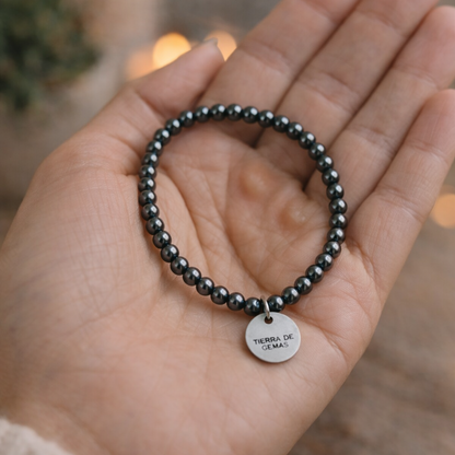 Alineación del Cuerpo y la Energía (pulsera hematite bolas 4mm)