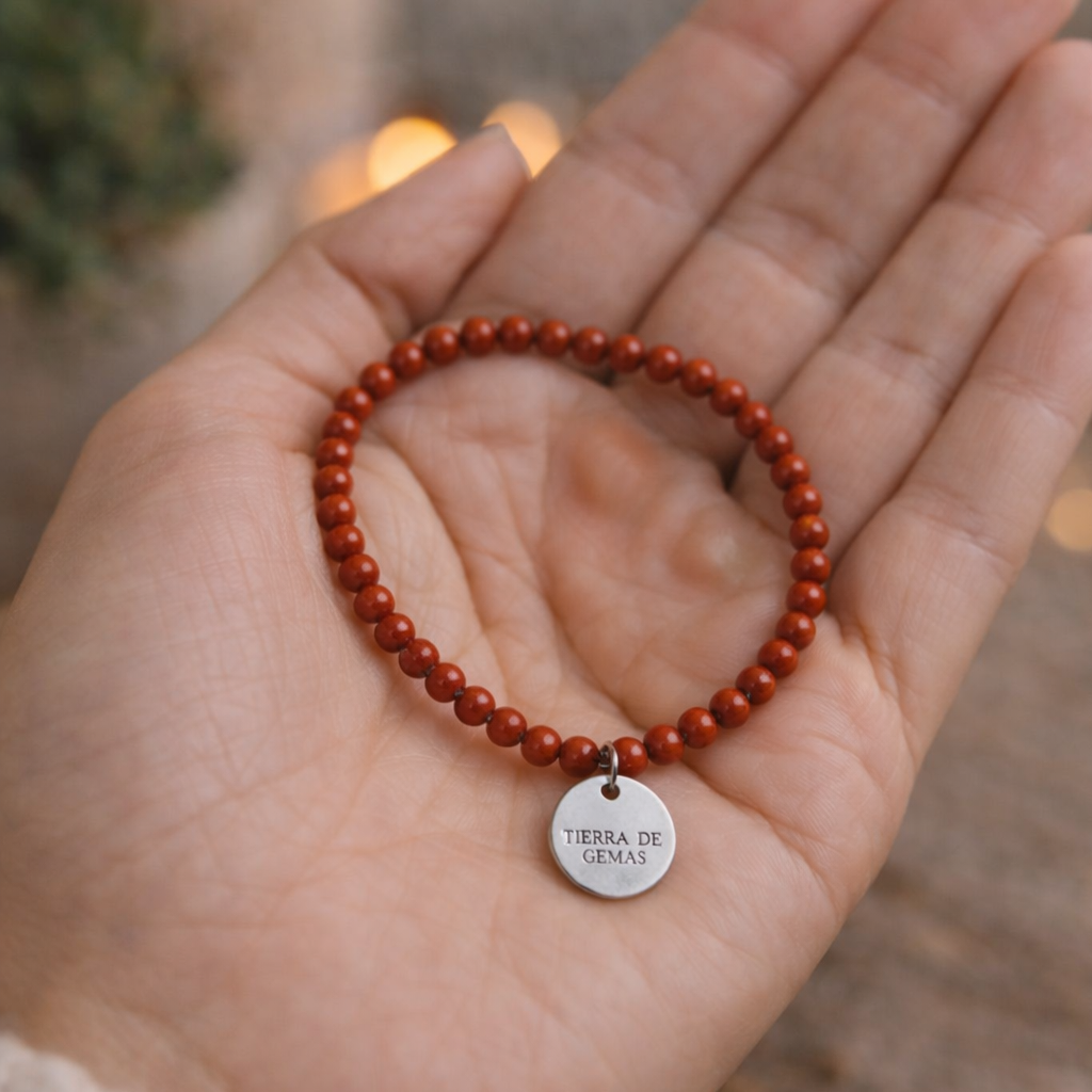 Activa tu poder interior (pulsera jaspe rojo bolas 4mm)