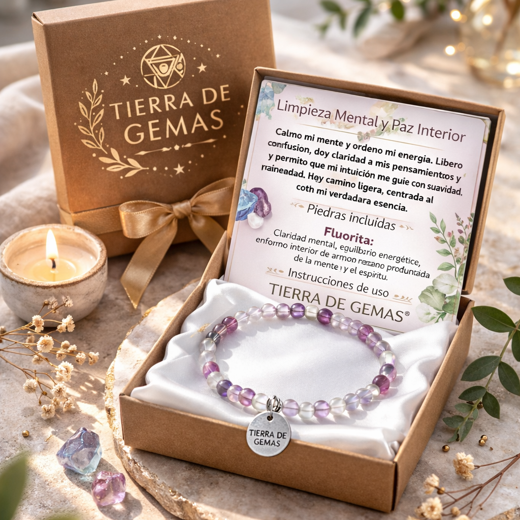 Limpieza Mental y Paz Interior (pulsera fluorita bolas 4mm)