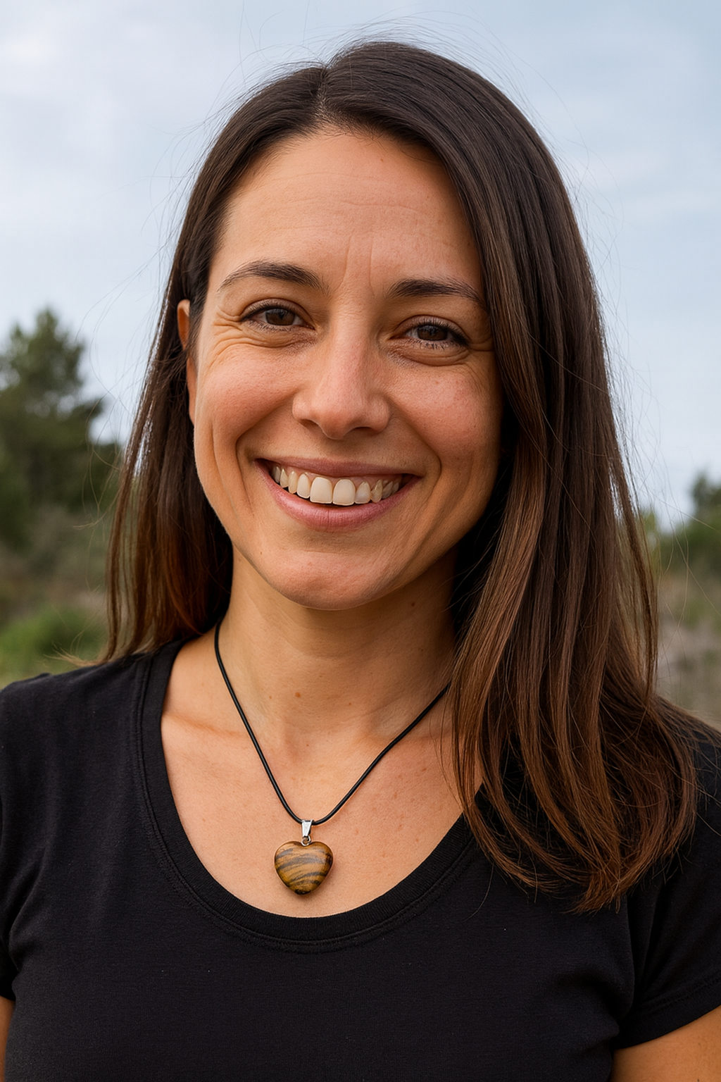 Corazón de Poder – Collar de Ojo de Tigre 2cm