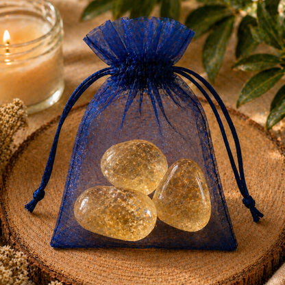 Abundancia, alegría y energía positiva (3 piedras de citrino rodado 2-3 cm)