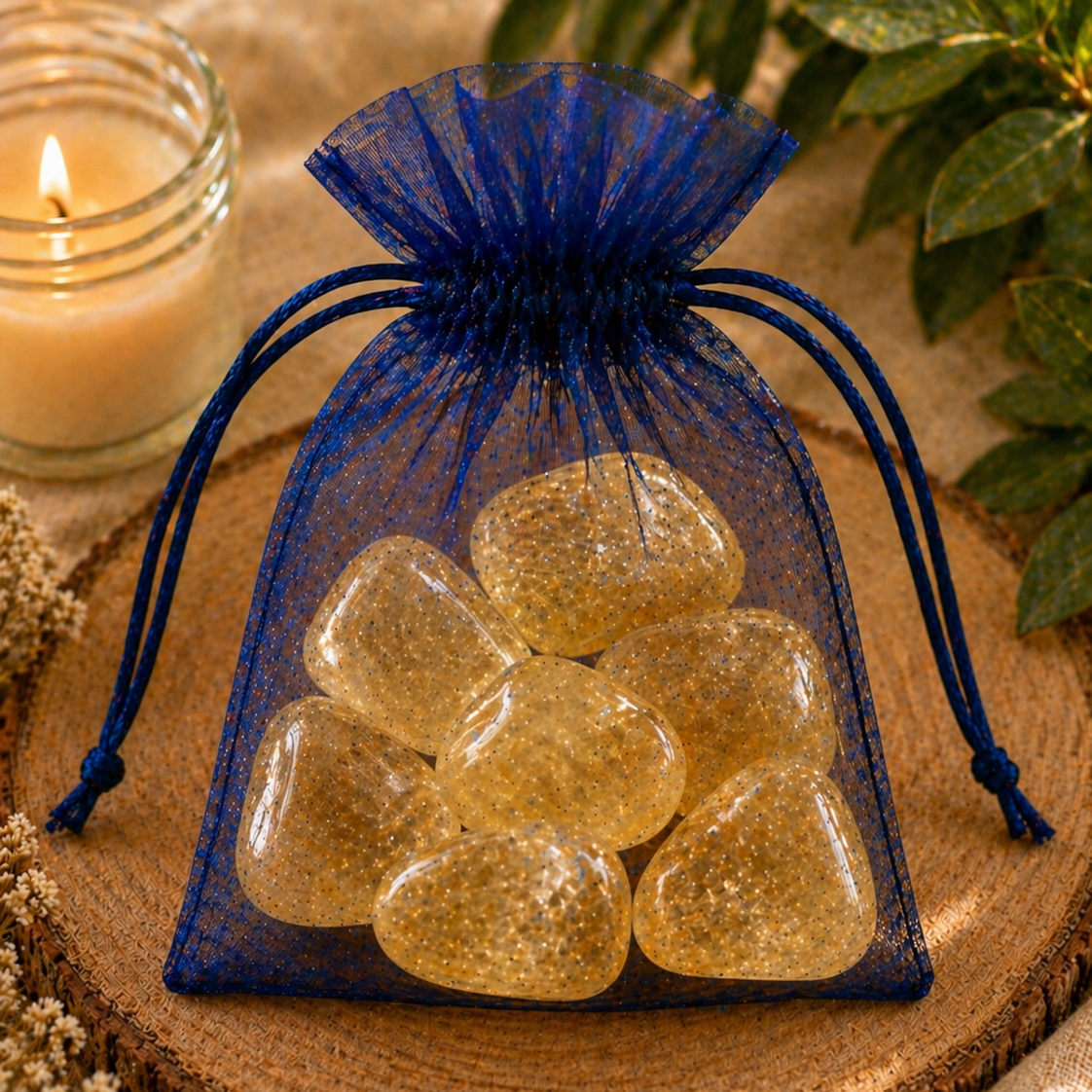Abundancia, alegría y energía positiva (7 piedras de citrino rodado 2-3 cm)