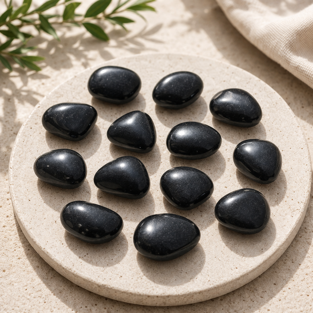 Protección Absoluta y Suerte (12 piedras Shungit rodado 2-3 cm)