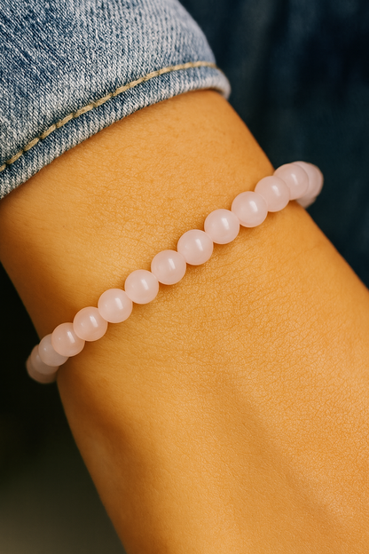 Pulsera cuarzo rosa bolas 4mm