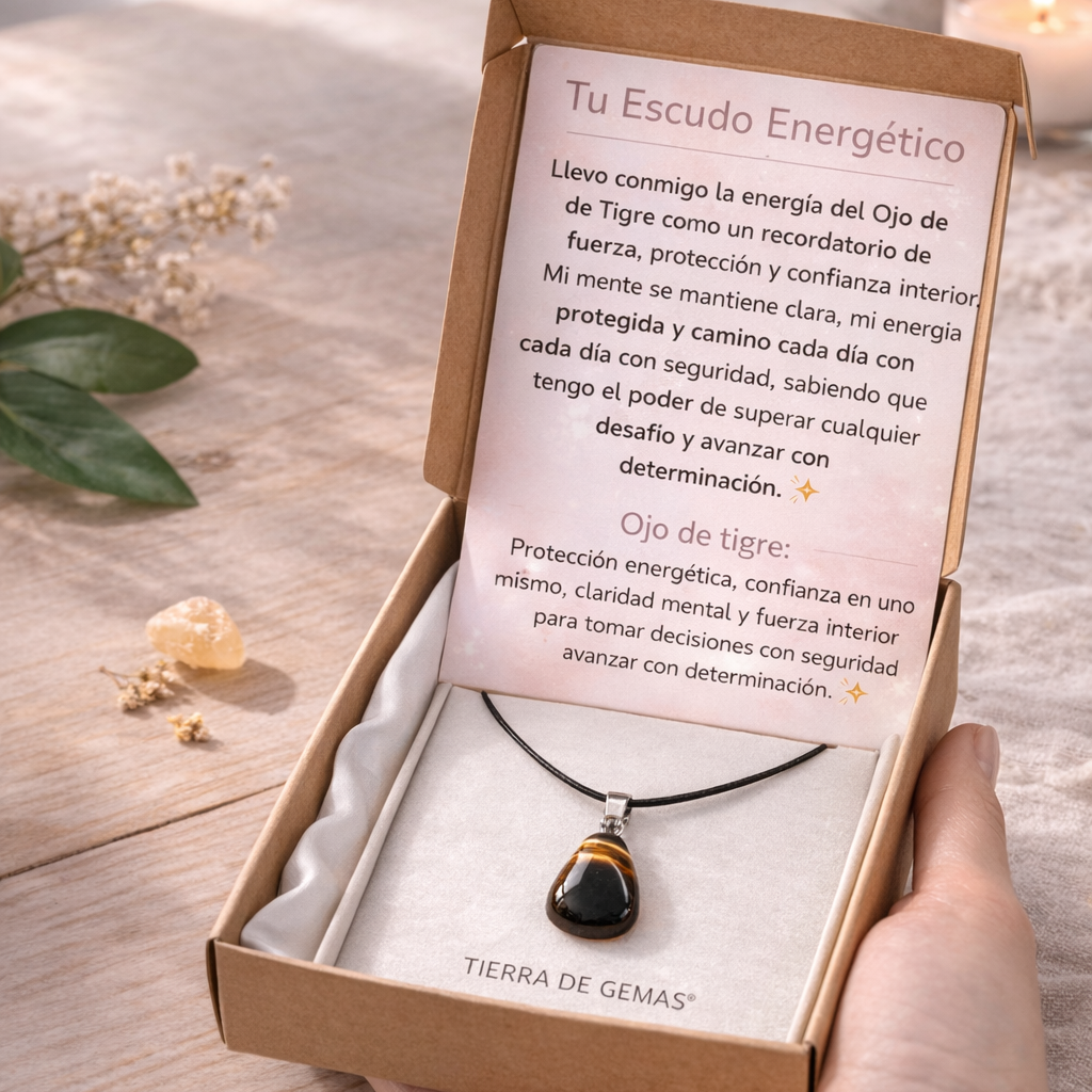 Tu Escudo Energético - Collar ojo de tigre natural 1,5 - 2 cm