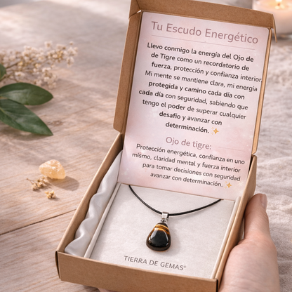 Tu Escudo Energético - Collar ojo de tigre natural 1,5 - 2 cm