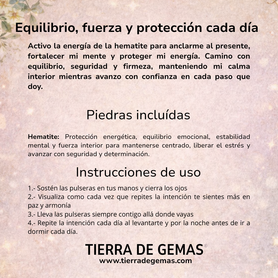 Equilibrio, fuerza y protección cada día (collar hematite rodado 1-2 cm)