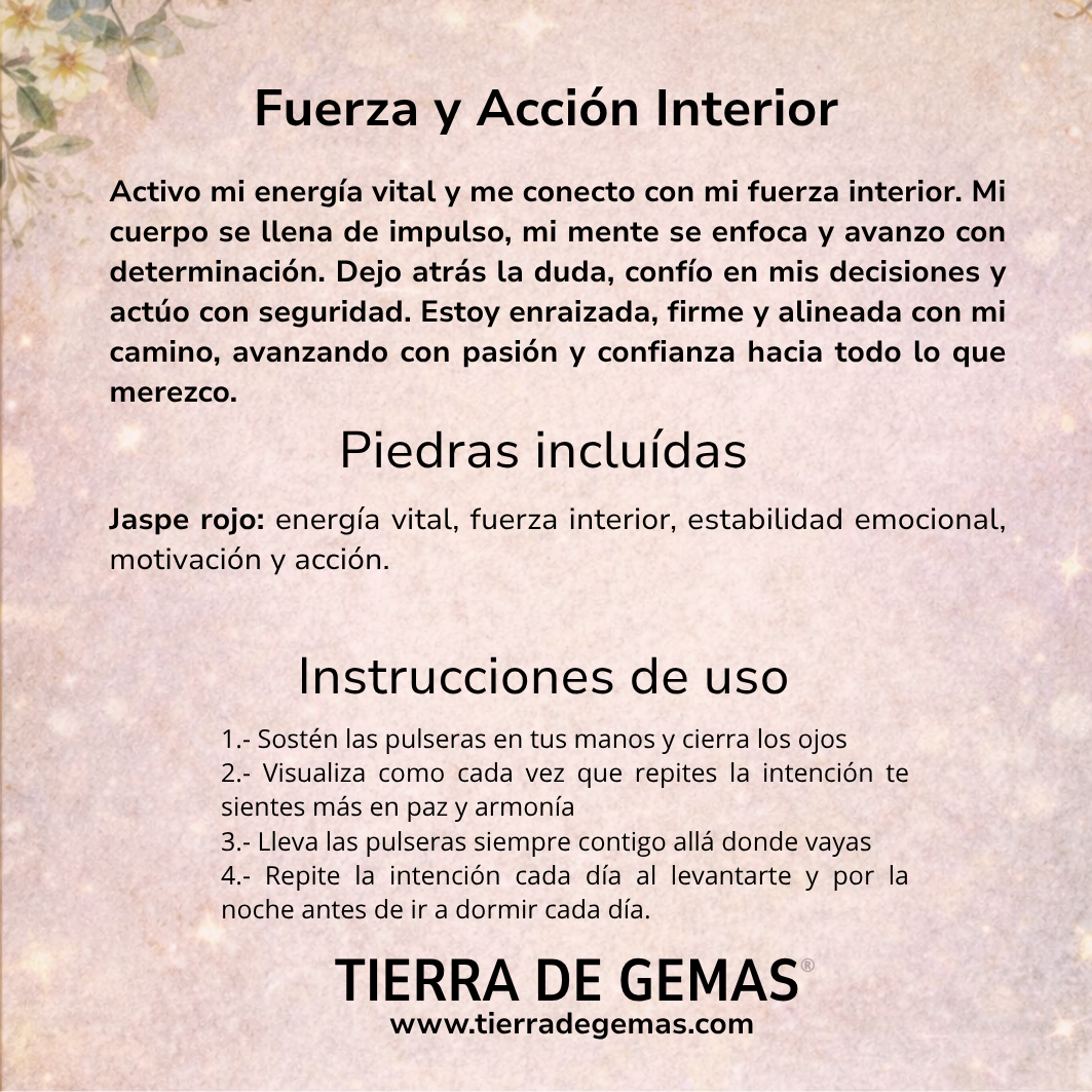 Fuerza y Acción Interior (collar jaspe rojo punta biterminada 3-4 cm)
