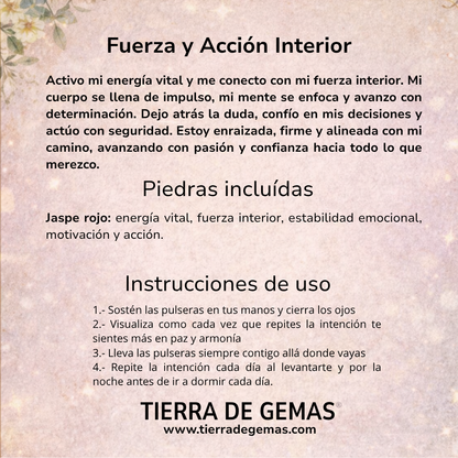 Fuerza y Acción Interior (collar jaspe rojo punta biterminada 3-4 cm)