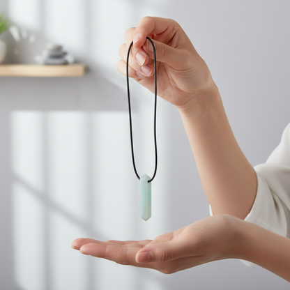 Collar amazonita punta biterminada