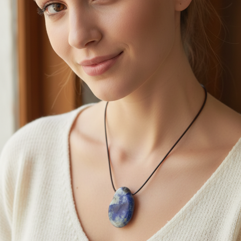 Collar perita lapislazuli 3-4 cm