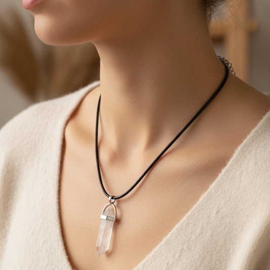 Collar Cuarzo Blanco punta 3-4 cm