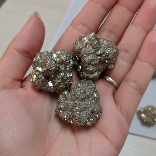 Pack 3 piedras Pirita en bruto - Magnetismo de Riqueza