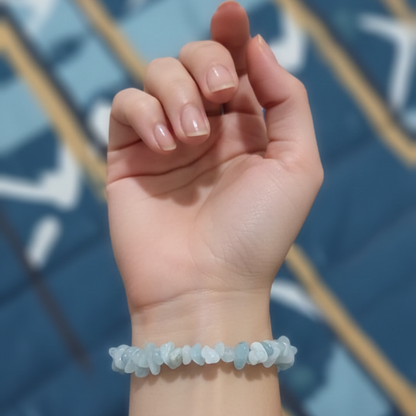 Pulsera aguamarina chip