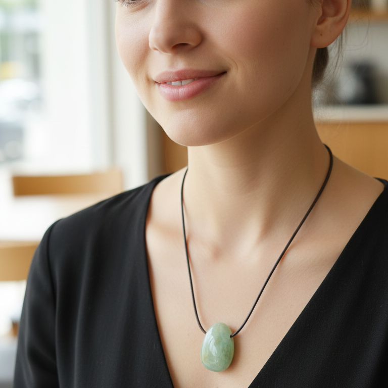 Collar aguamarina perita 3-4 cm