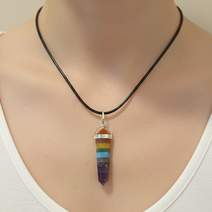 Collar 7 chakras punta balancin 3-4 cm
