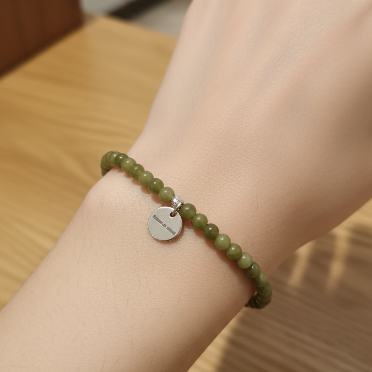 Pulsera jade verde bolas 4mm