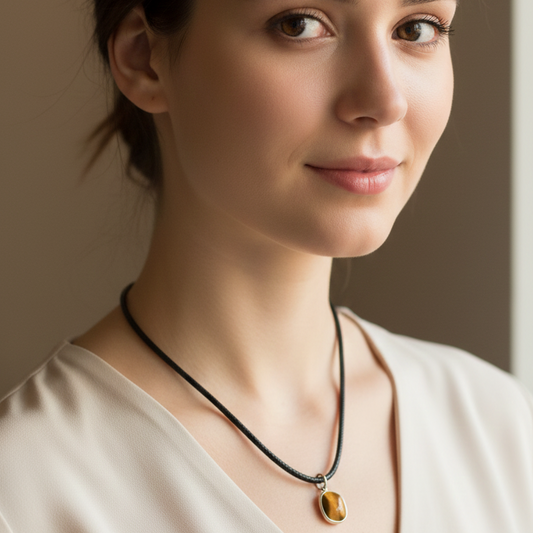 Collar ojo de tigre facetada 1-2 cm