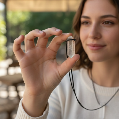 Collar selenita punta biterminada 3-4 cm
