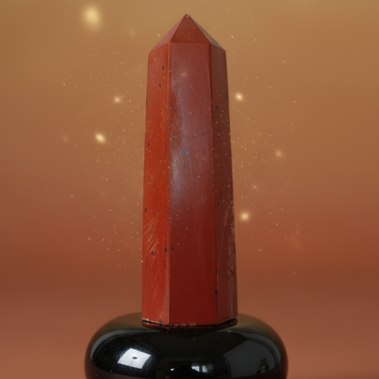 Punta jaspe rojo 4-5 cm