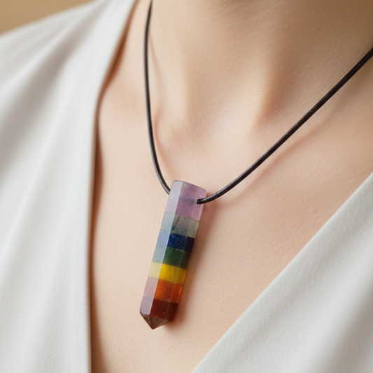 Collar 7 chakras punta 3-4 cm