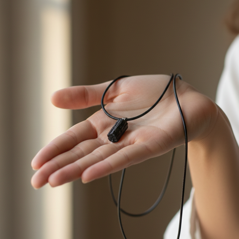 Colgante Turmalina Negra Sin Tallar 3-4 cm