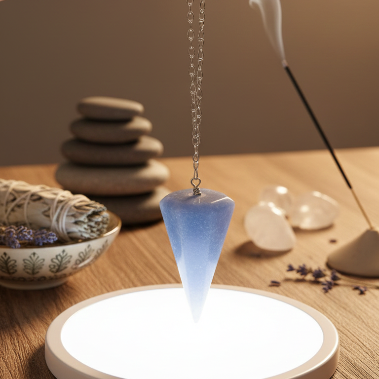 Pendulo cuarzo azul 3-4 cm