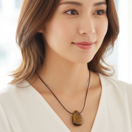 Collar ojo de tigre perita 3-4 cm