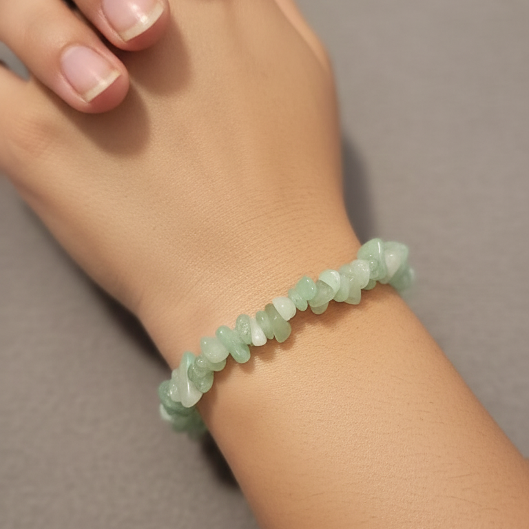 Pulsera cuarzo verde chip