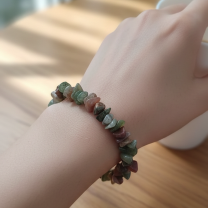 Pulsera agata musgo chip