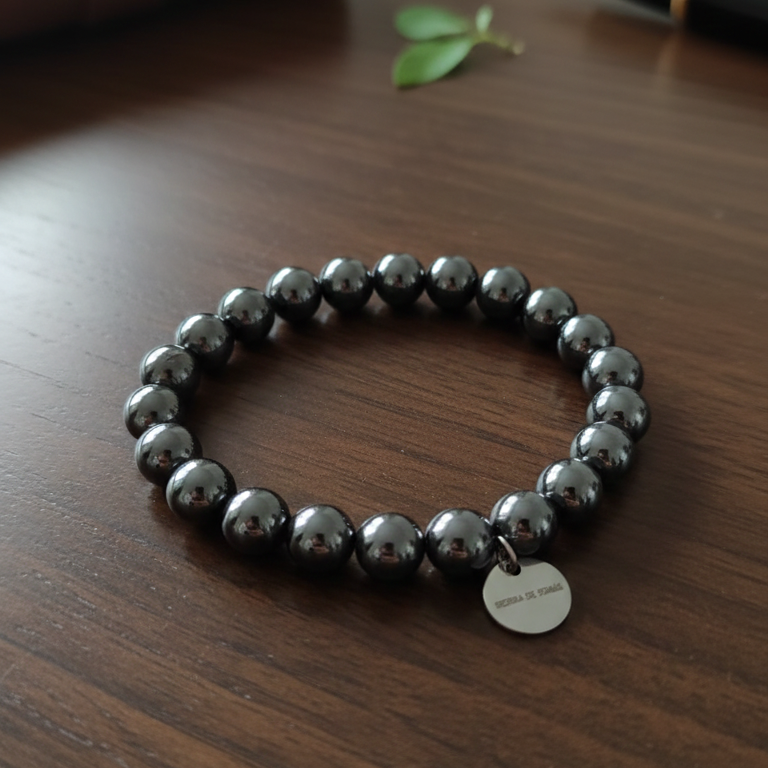 Pulsera hematite bolas 8mm