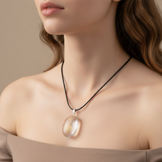 Collar Cuarzo Blanco chocurrey  3-4 cm