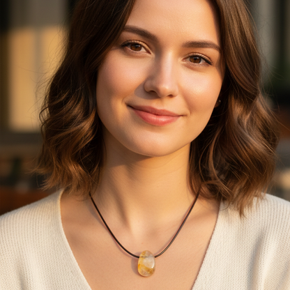 Collar citrino perita 2-3 cm