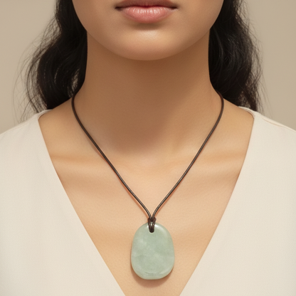 Collar cuarzo verde pacificador 3-4 cm