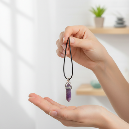 Collar punta amatista 3cm