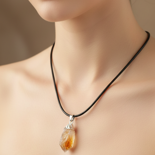 Collar Citrino Punta electrolítico