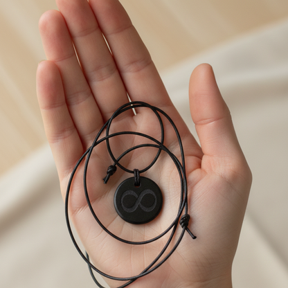 Collar shungit infinito circulo 3cm