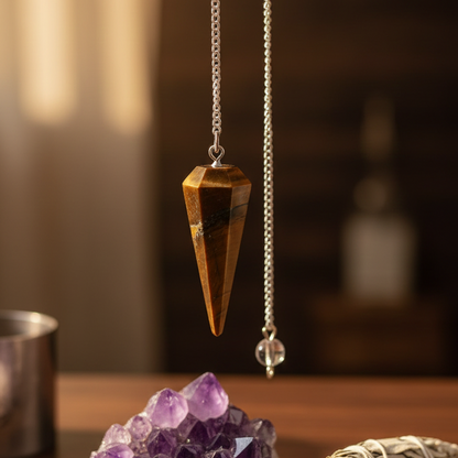 Pendulo ojo de tigre 3-4 cm