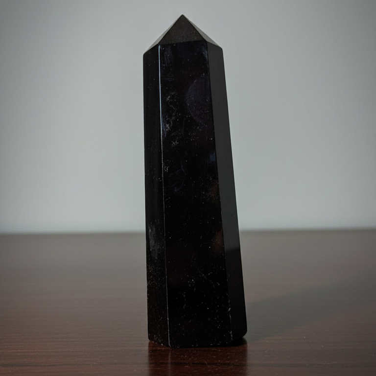 Punta obsidiana negra 6-7 cm