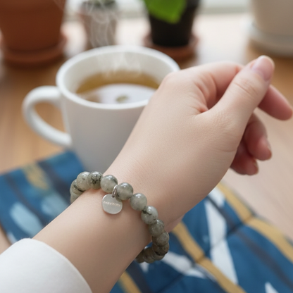 Pulsera agata musgo bolas 8mm