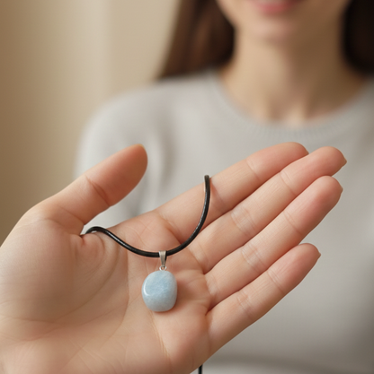 Collar celestina rodado 1-2 cm