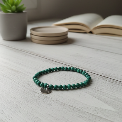 Pulsera malaquita bolas 4mm