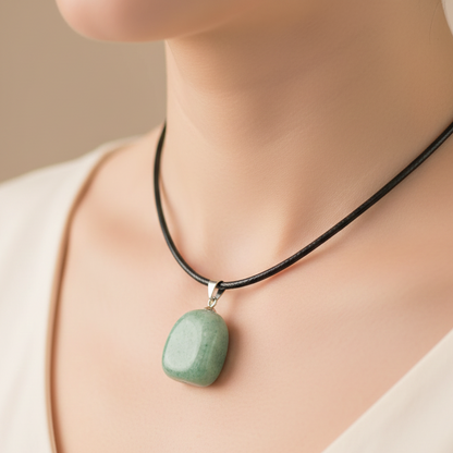 Collar cuarzo verde rodado 1,5 - 2 cm