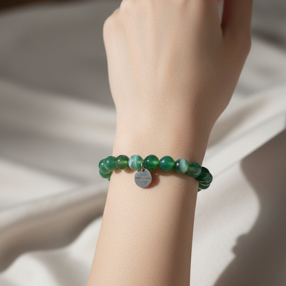 Pulsera agata verde bolas 8mm