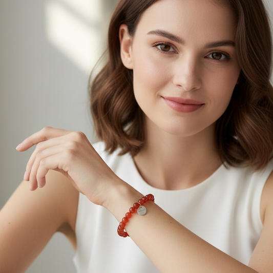 Pulsera carneola bolas 6mm